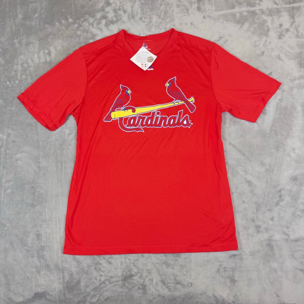 Majestic T-Shirt Mens L Red St Louis Cardinals Cool Base MLB Baseball Tee NEW